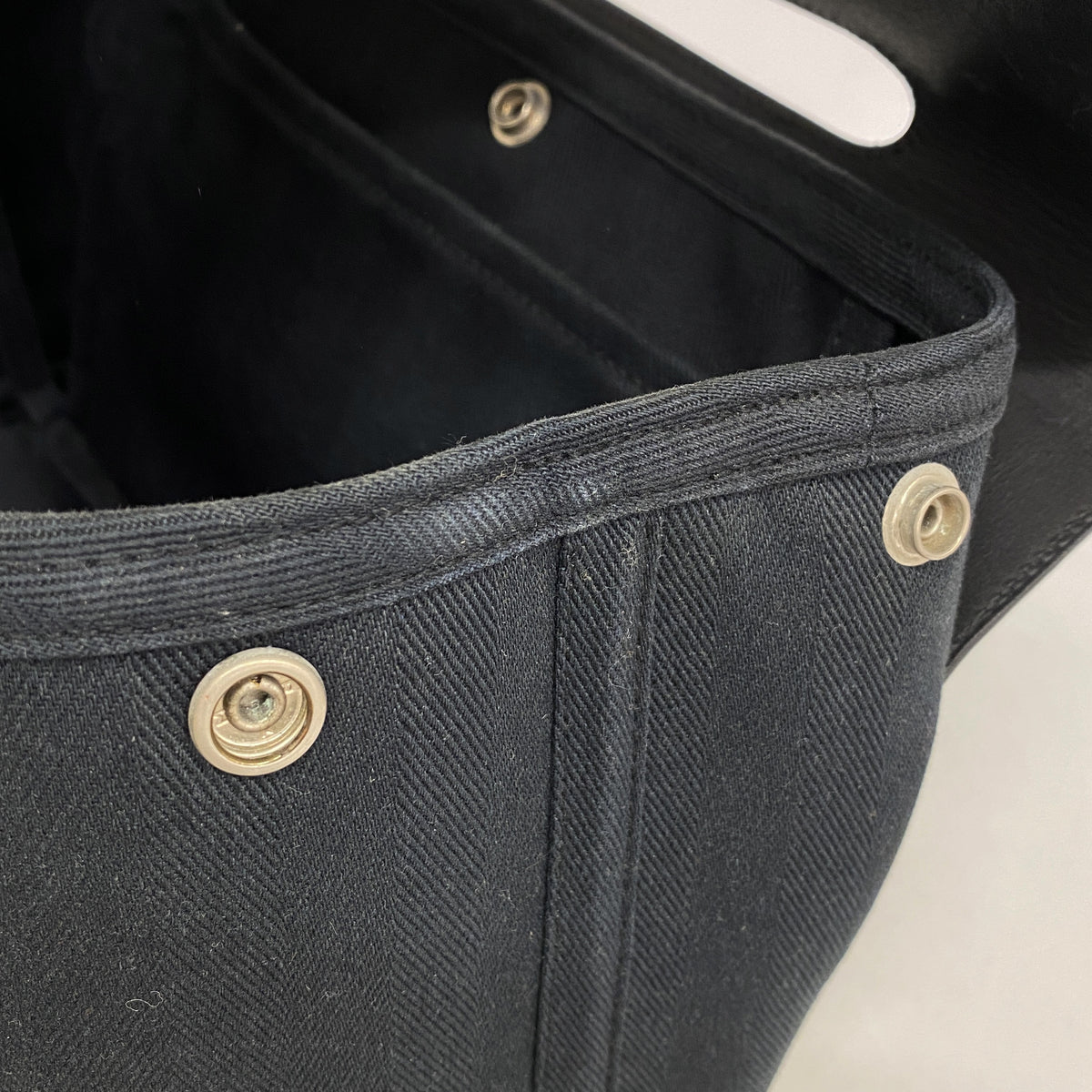 【6ia0603-k】エルメス トートバッグ ヴァルパライソPM トワルシェブロン ブラック シルバー金具【中古】レディース