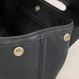 【6ia0603-k】エルメス トートバッグ ヴァルパライソPM トワルシェブロン ブラック シルバー金具【中古】レディース