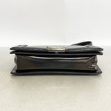 【6ia0607-k】シャネル ショルダーバッグ ボーイシャネル チェーンショルダー レザー ブラック シルバー金具【中古】レディース