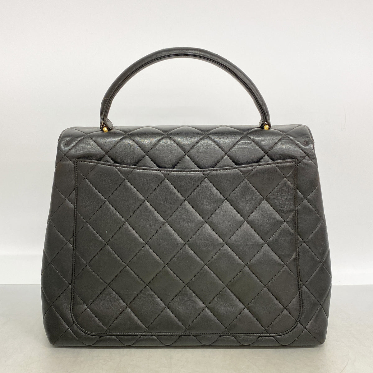 【6ia0608-k】シャネル ハンドバッグ マトラッセ ラムスキン ブラック ゴールド金具【中古】レディース