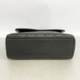 【6ia0608-k】シャネル ハンドバッグ マトラッセ ラムスキン ブラック ゴールド金具【中古】レディース