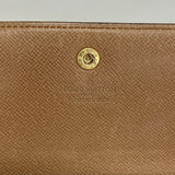 【6ia0612-k】ルイヴィトン 三つ折り長財布 モノグラム ポルトフォイユインターナショナル M61215 ブラウン【中古】レディース