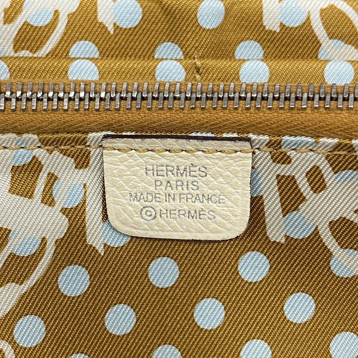 【6ia0614】エルメス 長財布 アザップロングシルクイン ヴォーエプソン ナタ シルバー金具 Y刻印【中古】レディース