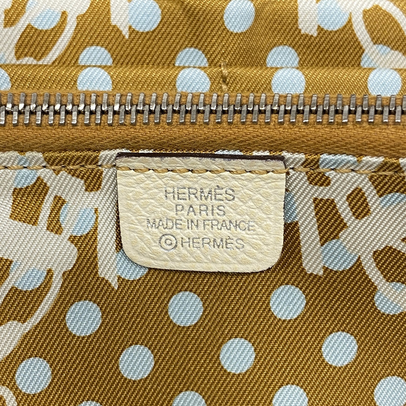 【6ia0614】エルメス 長財布 アザップロングシルクイン ヴォーエプソン ナタ シルバー金具 Y刻印【中古】レディース