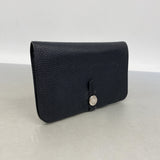 【6ia0615】エルメス 長財布 ドゴンGM トゴ ブラック ゴールド金具 □J刻印【中古】メンズ レディース ユニセックス