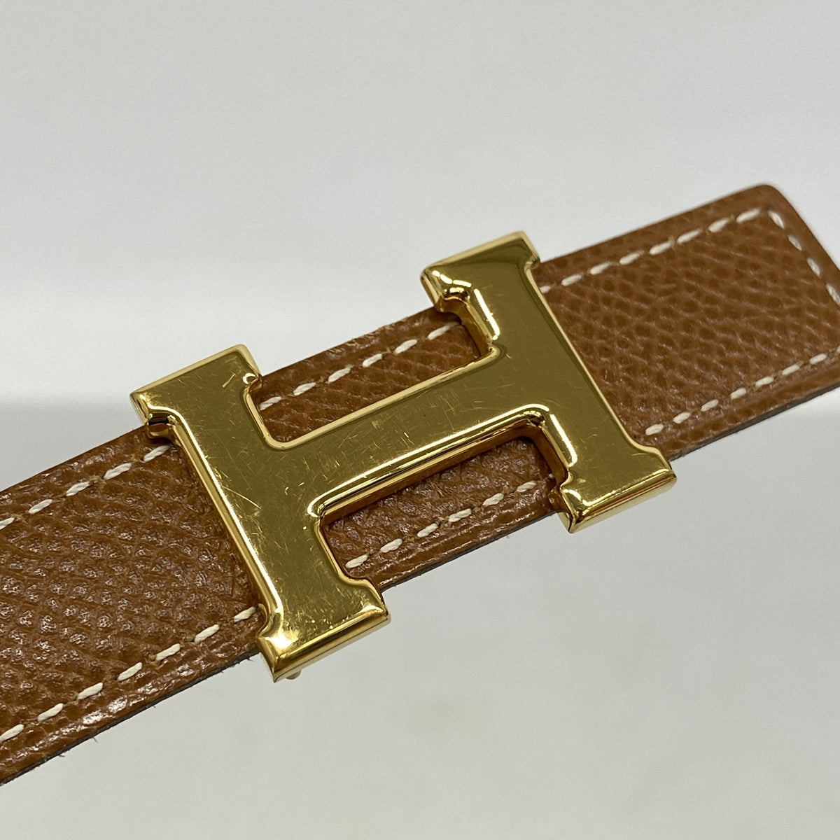 【6ia0616】エルメス ベルト コンスタンスベルト クシュベル ボックスカーフ ゴールド ブラック ゴールド金具 □A刻印【中古】メンズ レディース ユニセックス