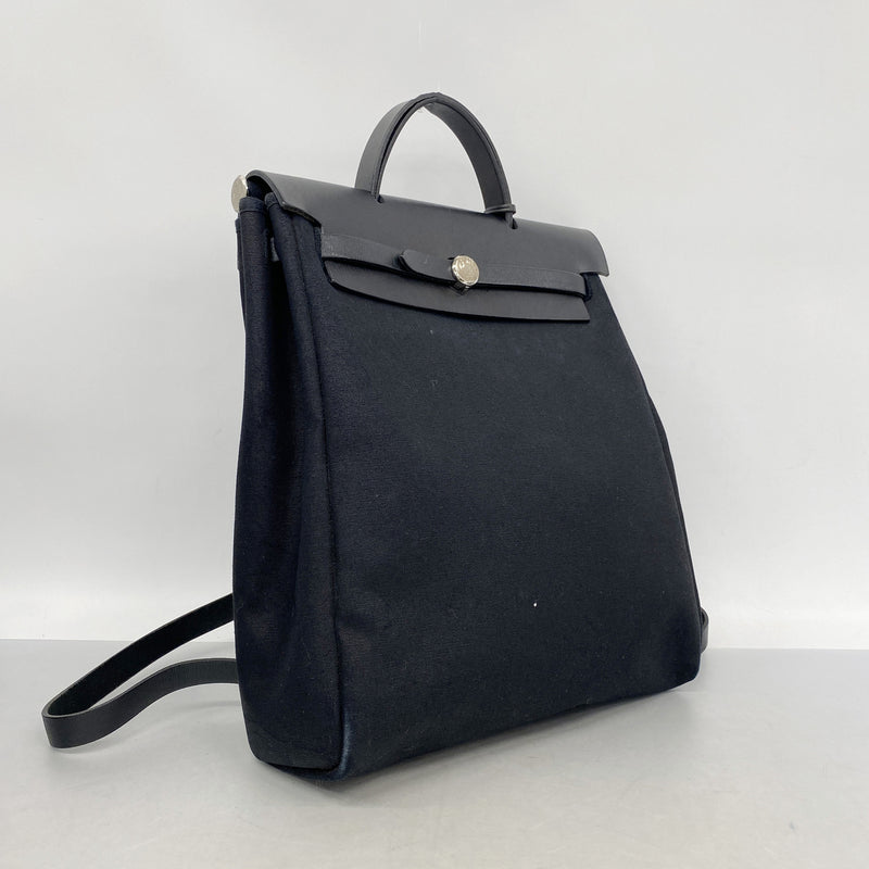 【6ia0617】エルメス リュック・デイパック エールバッグアドMM トワルオフィシエ ブラック シルバー金具 □H刻印【中古】レディース