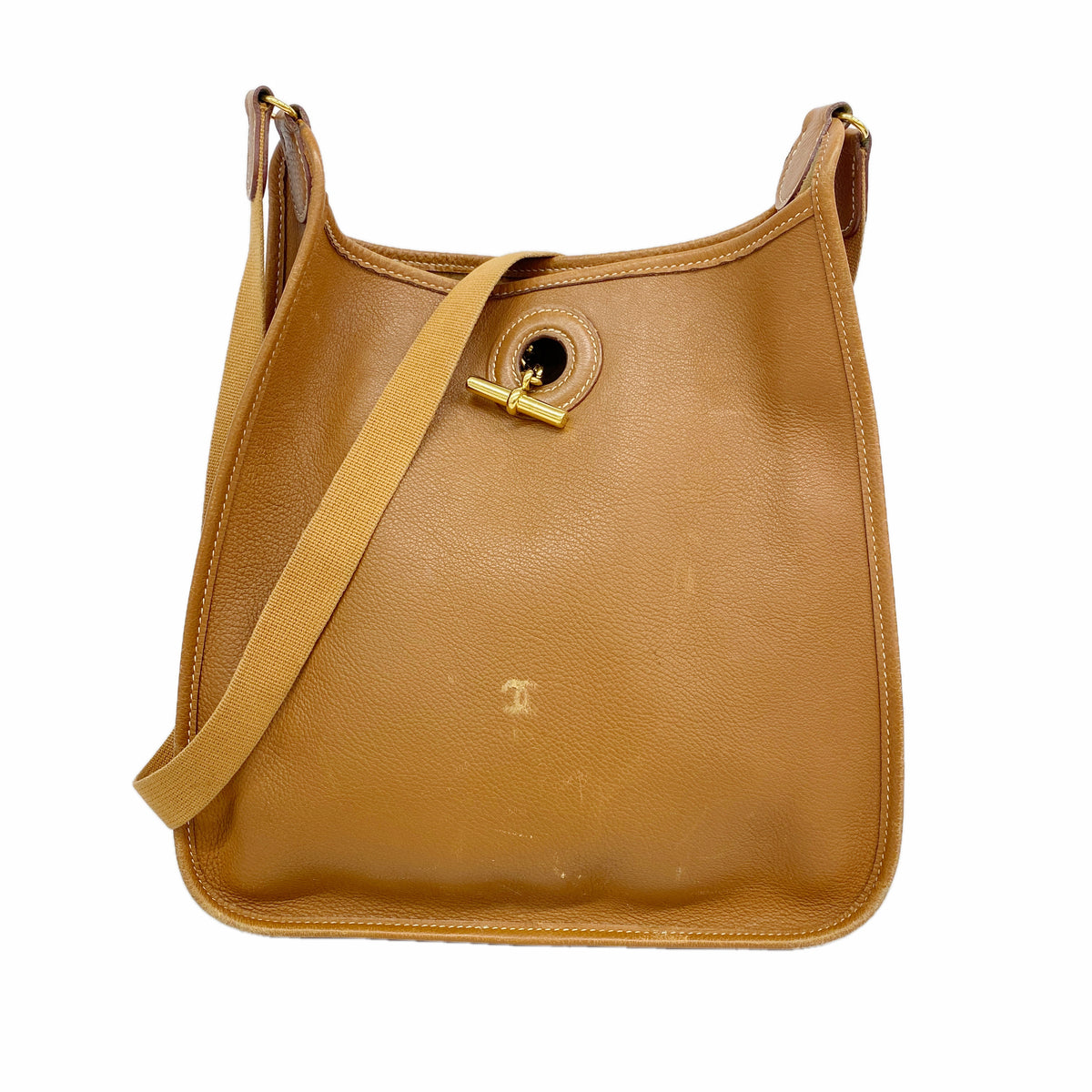 【6ia0618】エルメス ショルダーバッグ ヴェスパPM エバーカラー ゴールド ゴールド金具 □C刻印【中古】レディース