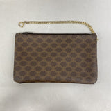 【6ia0619】セリーヌ ショルダーバッグ マカダム PVC ブラウン ゴールド金具【中古】レディース