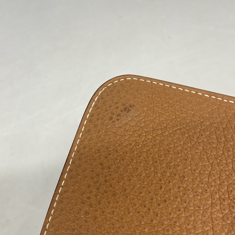 【6ia0643】エルメス 長財布 ドゴンGM トゴ ゴールド シルバー金具 D刻印【中古】メンズ レディース ユニセックス