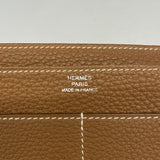 【6ia0643】エルメス 長財布 ドゴンGM トゴ ゴールド シルバー金具 D刻印【中古】メンズ レディース ユニセックス