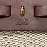 【6ia0646】エルメス リュック・デイパック エールバッグアドMM トワルアッシュ ブラウン ゴールド金具 □F刻印【中古】レディース