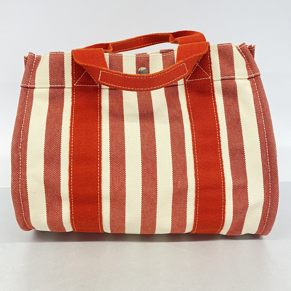【6ia0647】エルメス トートバッグ カンヌMM キャンバス レッド シルバー金具【中古】レディース