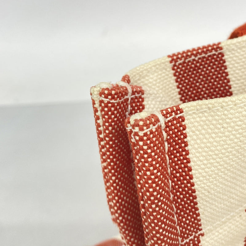 【6ia0647】エルメス トートバッグ カンヌMM キャンバス レッド シルバー金具【中古】レディース