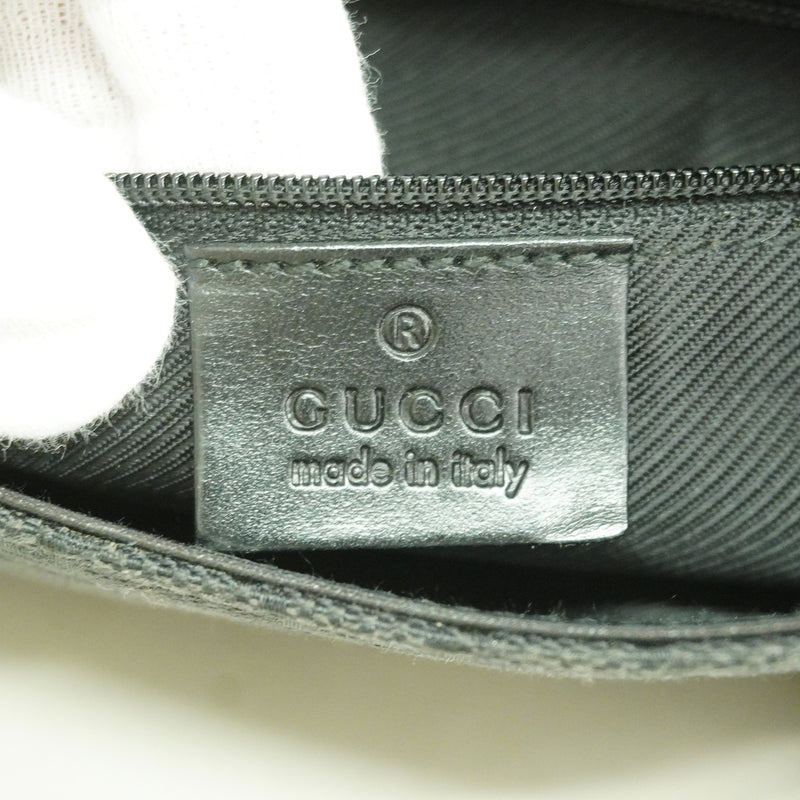 【6ia0654-k】グッチ ウエストバッグ GGキャンバス 92543 キャンバス ブラック シルバー金具【中古】レディース