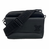 【6ia0664】ルイヴィトン ショルダーバッグ LVアエログラム ファストラインメッセンジャー M22482 ブラック【中古】メンズ