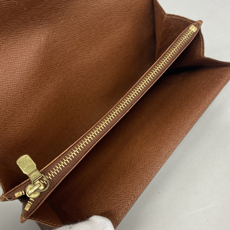 【6ia0672】ルイヴィトン 長財布 モノグラム ポシェットポルトモネクレディ M61725 ブラウン【中古】レディース