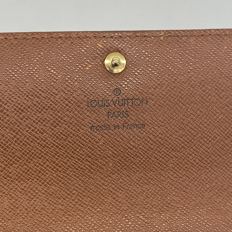 【6ia0672】ルイヴィトン 長財布 モノグラム ポシェットポルトモネクレディ M61725 ブラウン【中古】レディース