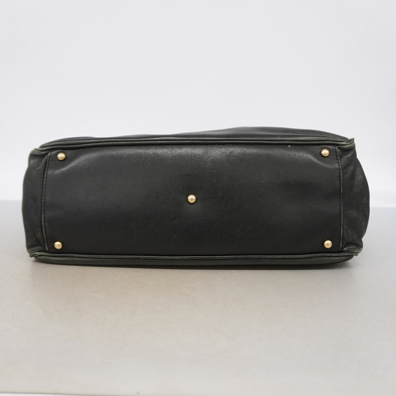 【6ia0680-h】シャネル トートバッグ カメリア ラムスキン ブラック シャンパンゴールド金具【中古】レディース