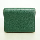 【6ia0683-k】グッチ 財布 ズゥミ 570660 レザー グリーン ゴールド/シルバー金具【中古】レディース