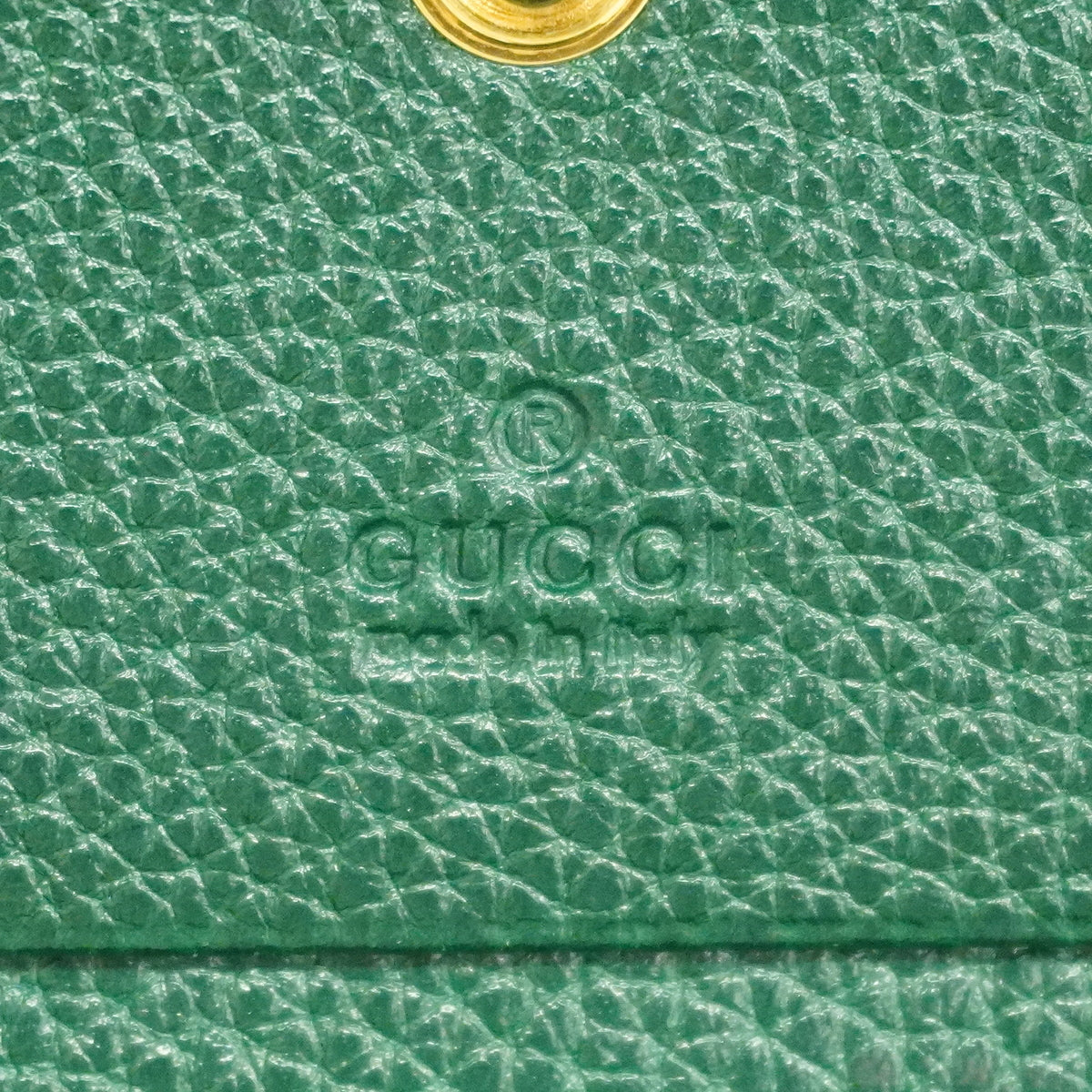 【6ia0683-k】グッチ 財布 ズゥミ 570660 レザー グリーン ゴールド/シルバー金具【中古】レディース