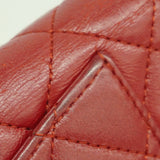 【6ia0684-k】シャネル 長財布 マトラッセ ラムスキン レッド シルバー金具【中古】レディース