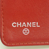 【6ia0684-k】シャネル 長財布 マトラッセ ラムスキン レッド シルバー金具【中古】レディース