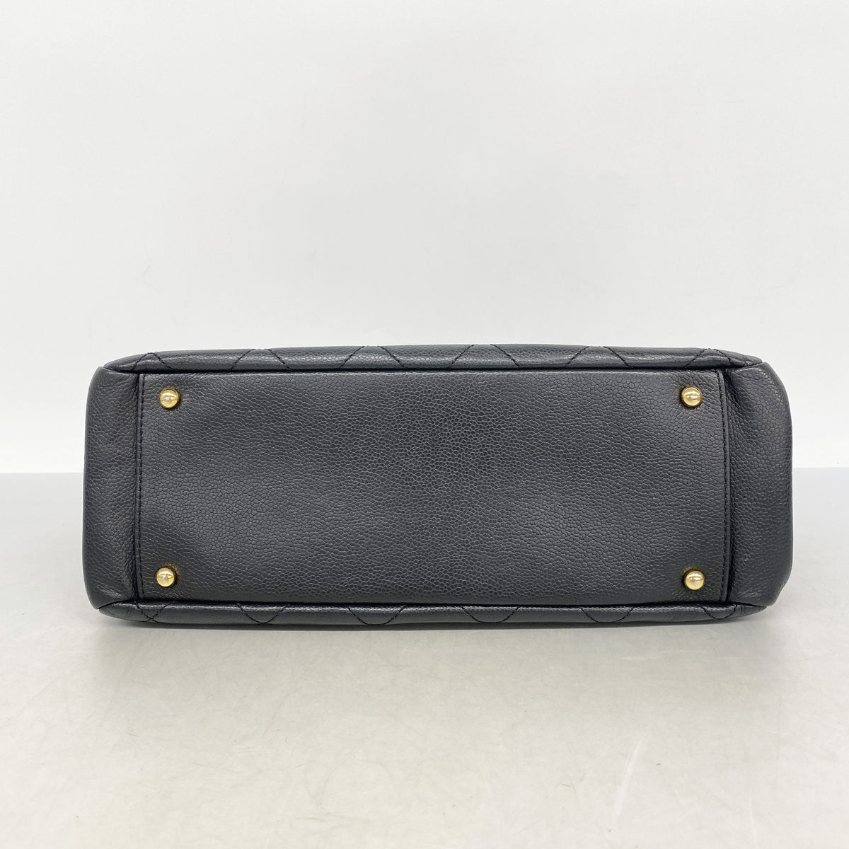 【6ia0702】シャネル チェーントート マトラッセ キャビアスキン ブラック ゴールド金具【中古】レディース
