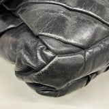 【6ia0703】シャネル ショルダーバッグ Wチェーン レザー ブラック シルバー金具【中古】レディース
