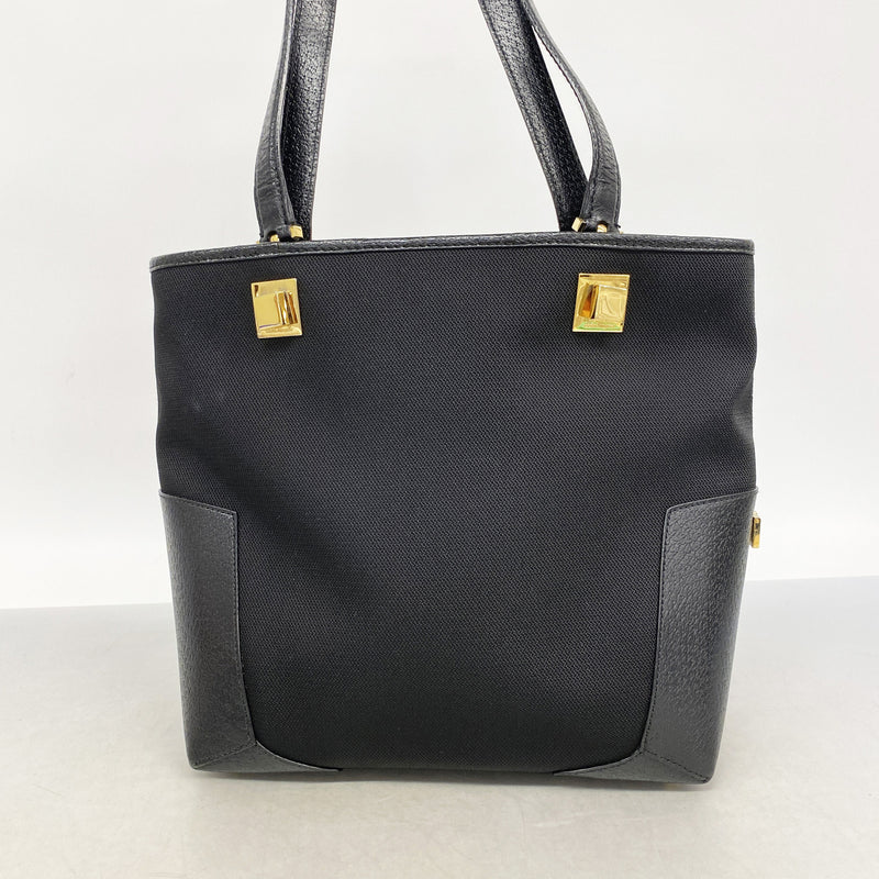 【6ia0712】サルヴァトーレフェラガモ トートバッグ ナイロン ブラック ゴールド金具【中古】レディース