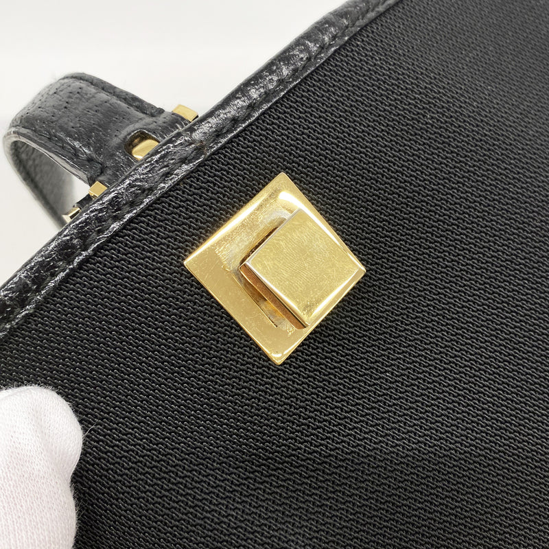 【6ia0712】サルヴァトーレフェラガモ トートバッグ ナイロン ブラック ゴールド金具【中古】レディース