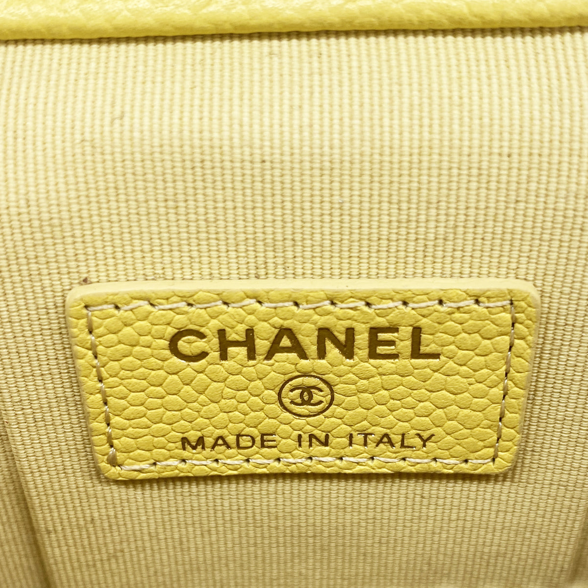 【6ia0723】シャネル ショルダーバッグ マトラッセ チェーンショルダー キャビアスキン イエロー シャンパンゴールド金具【中古】レディース