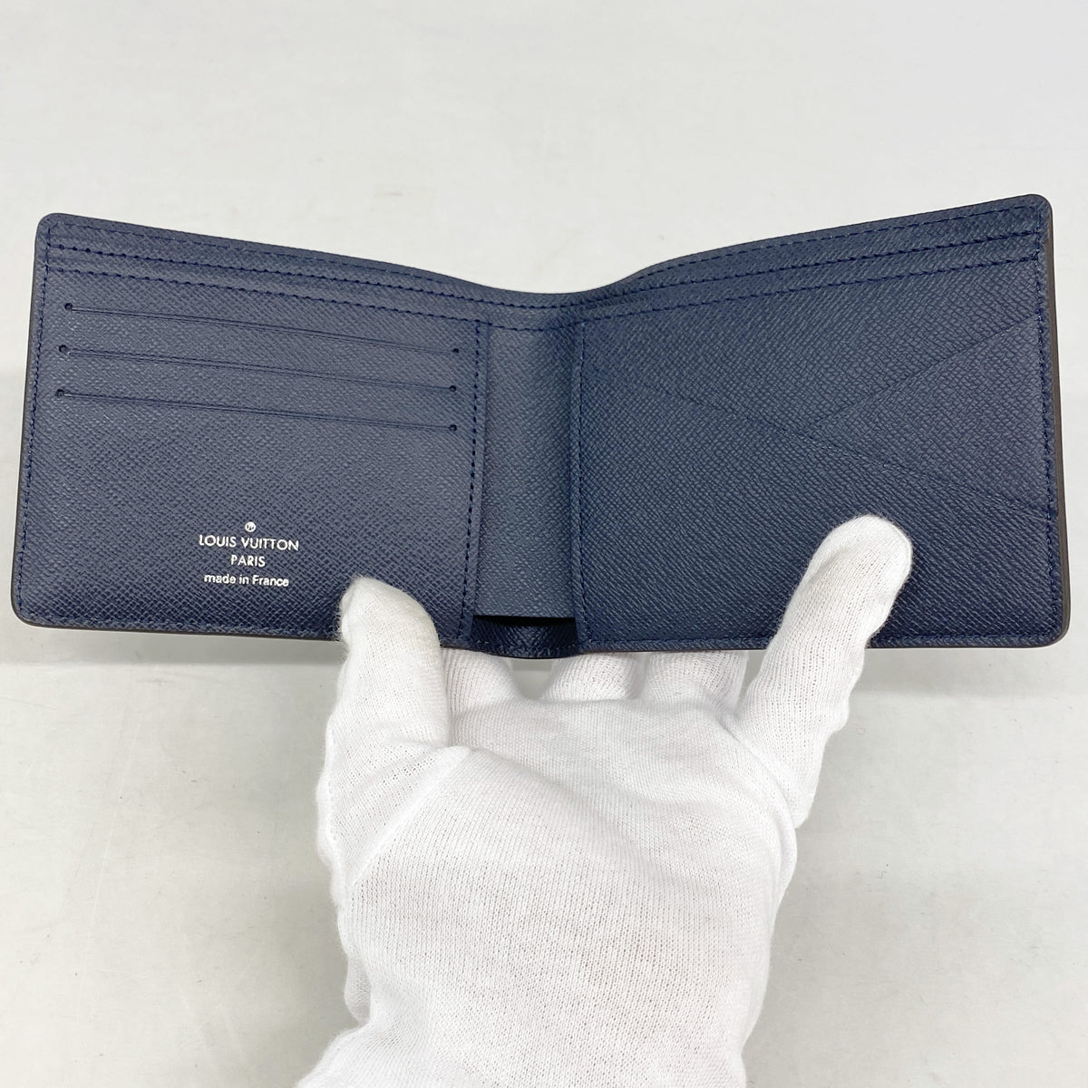【6ia0729】ルイヴィトン 札入れ エピ ポルトフォイユミュルティプル M61825 ブルーマリーヌ【中古】メンズ