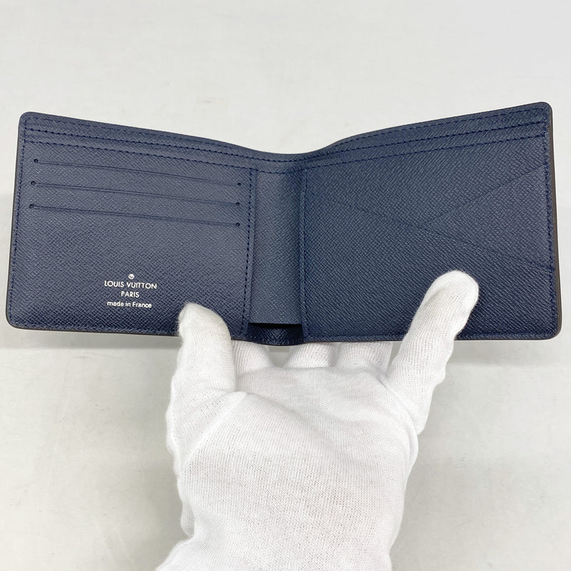 【6ia0729】ルイヴィトン 札入れ エピ ポルトフォイユミュルティプル M61825 ブルーマリーヌ【中古】メンズ
