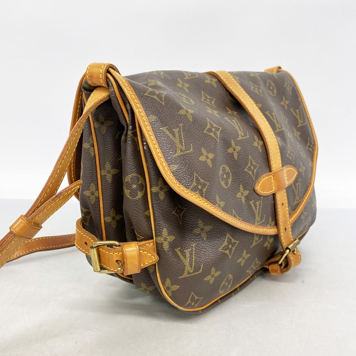 【6ia0735】ルイヴィトン ショルダーバッグ モノグラム ソミュール30 M42256 ブラウン【中古】レディース