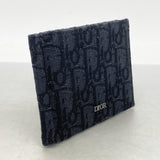 【6ia0740】クリスチャンディオール マネークリップ オブリーク キャンバス ブラック シルバー金具【中古】メンズ