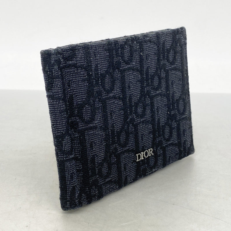 【6ia0740】クリスチャンディオール マネークリップ オブリーク キャンバス ブラック シルバー金具【中古】メンズ