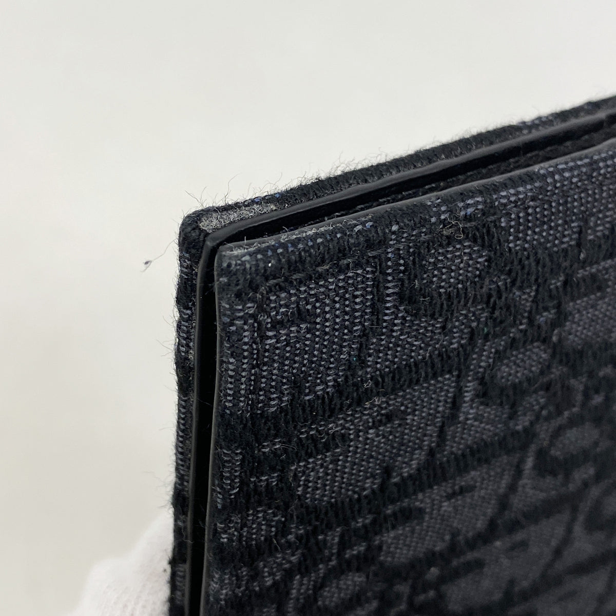 【6ia0740】クリスチャンディオール マネークリップ オブリーク キャンバス ブラック シルバー金具【中古】メンズ