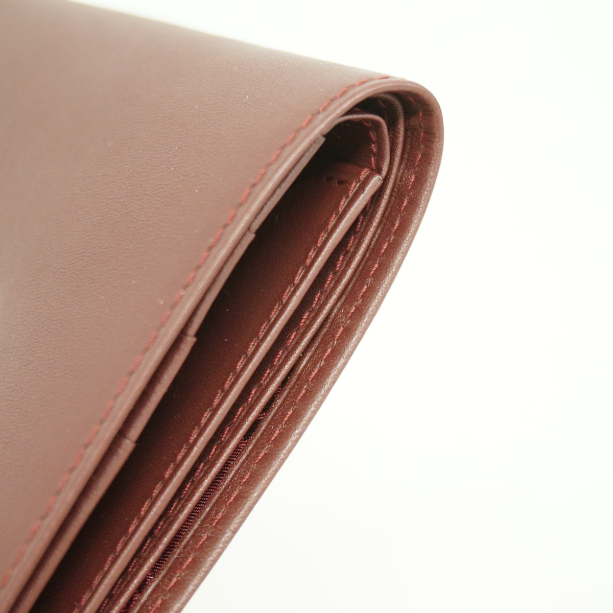 【6ia0750】カルティエ 財布 マスト レザー ボルドー ゴールド金具【中古】メンズ