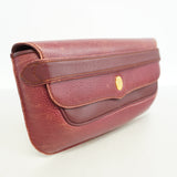 【6ia0754】カルティエ クラッチバッグ マスト レザー ボルドー ゴールド金具【中古】メンズ レディース ユニセックス