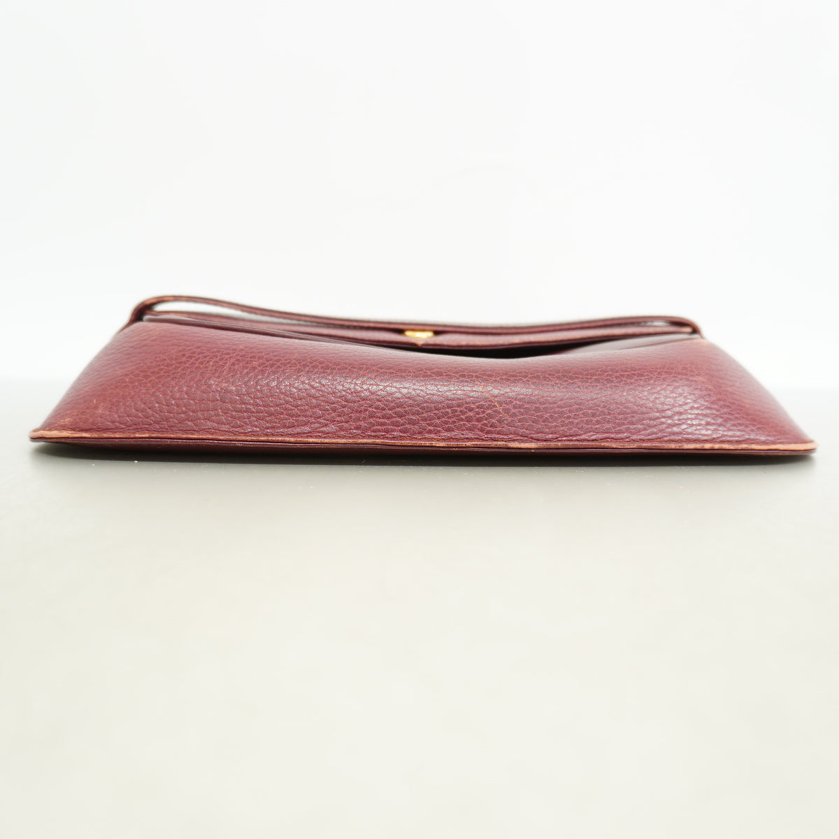 【6ia0754】カルティエ クラッチバッグ マスト レザー ボルドー ゴールド金具【中古】メンズ レディース ユニセックス