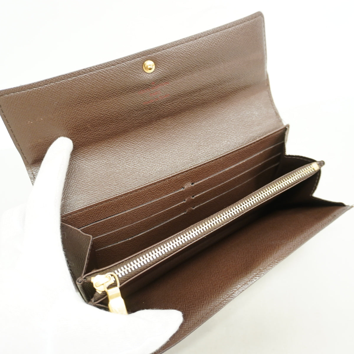【6ia0761】ルイヴィトン 長財布 ダミエ ポルトフォイユサラ N61734 エベヌ【中古】レディース