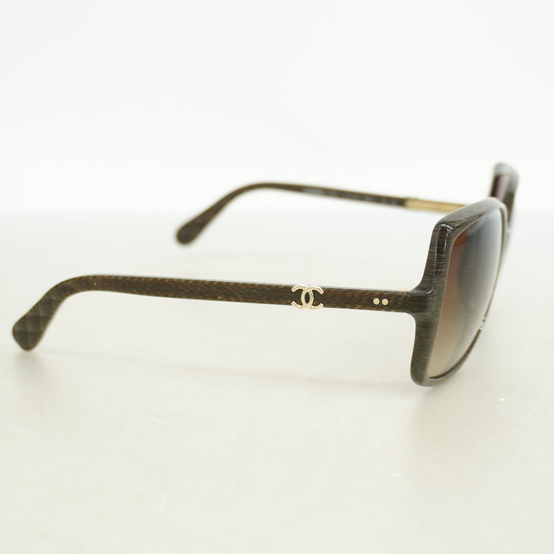 【6ia0764】シャネル サングラス 5245 プラスチック ブラウン シルバー金具【中古】レディース