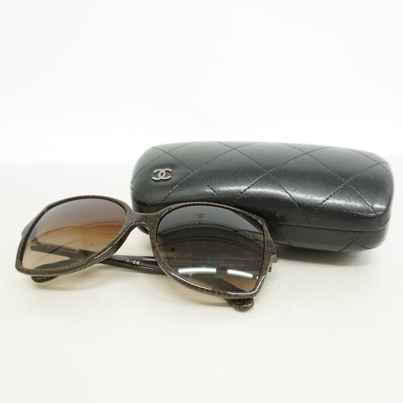 【6ia0764】シャネル サングラス 5245 プラスチック ブラウン シルバー金具【中古】レディース