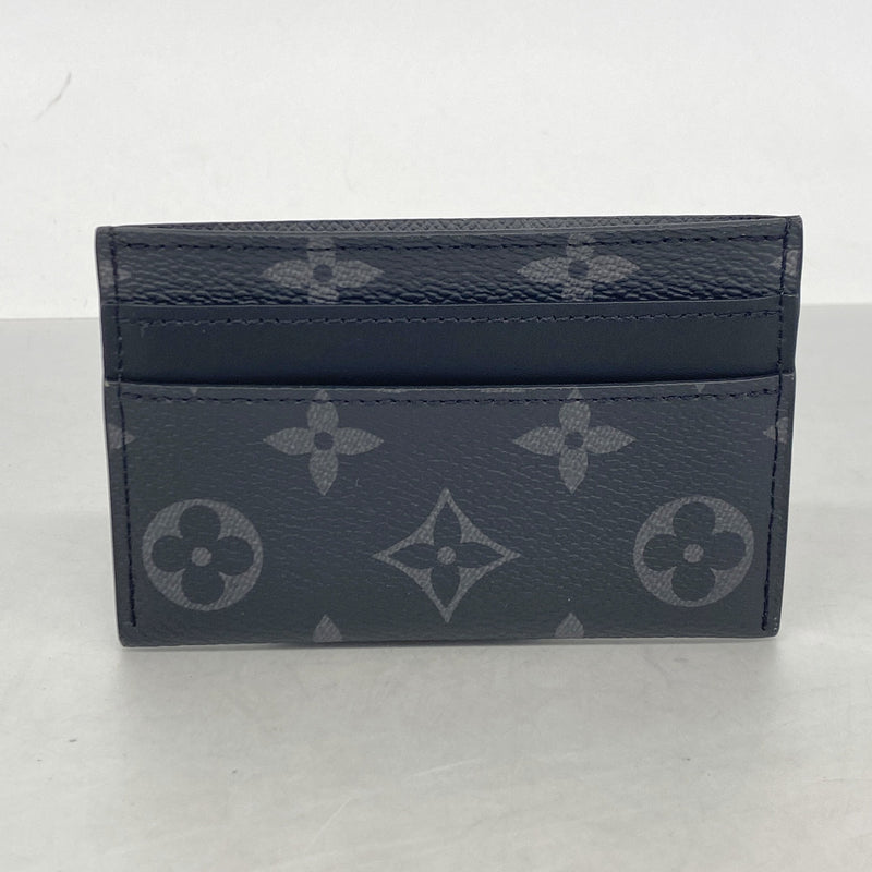 【6ia0799】ルイヴィトン カードケース モノグラム・エクリプス ポルトカルトダブル M62170 ブラック【中古】メンズ