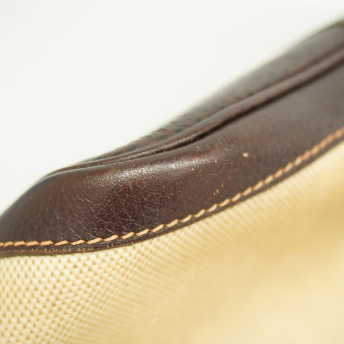 【6ia0809-h】エルメス トートバッグ ガーデンパーティPM トワルアッシュ ブラウン シルバー金具 □F刻印【中古】レディース