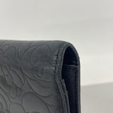 【6ia0822】シャネル 長財布 カメリア ラムスキン ブラック シルバー金具【中古】レディース