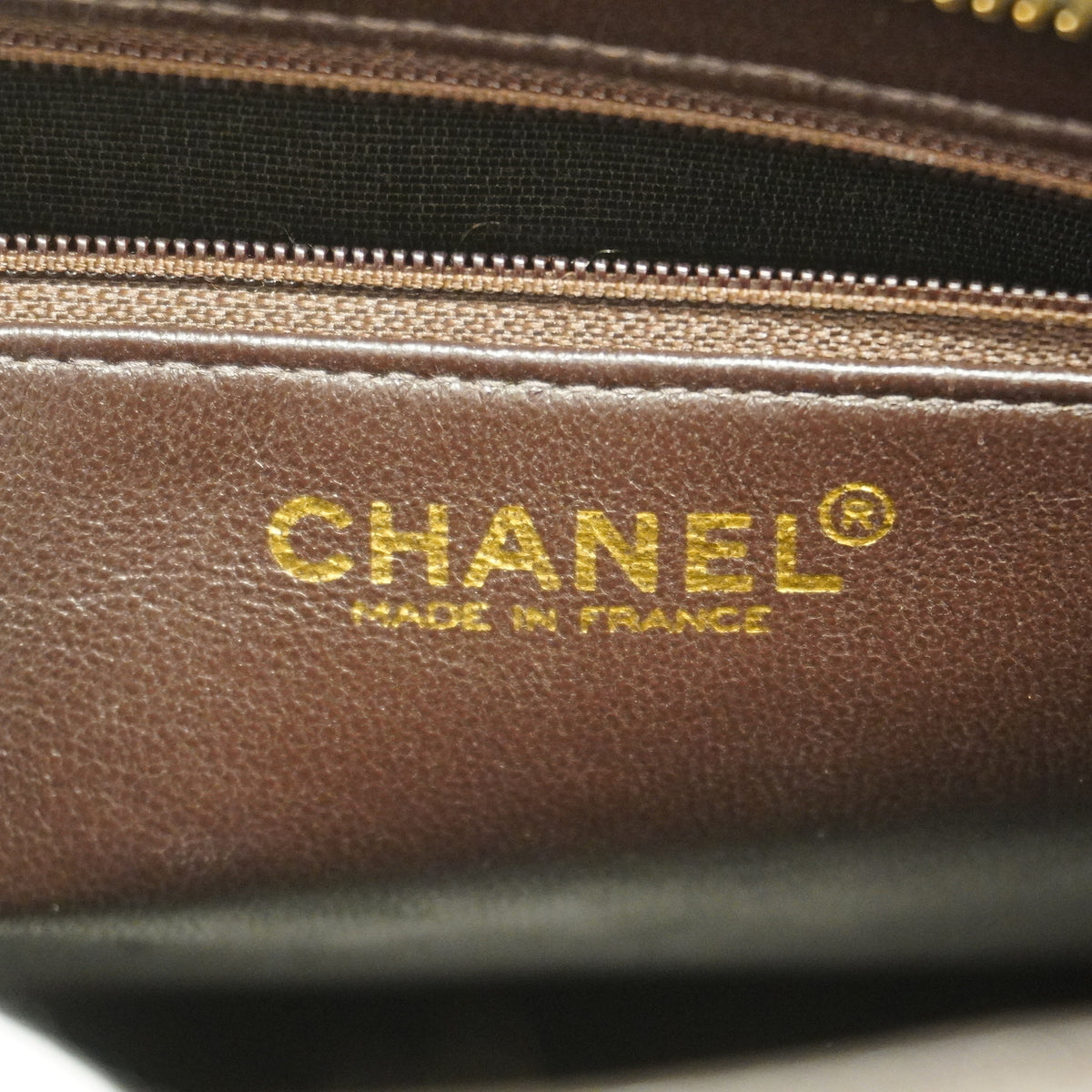 【6ia0823】シャネル トートバッグ 復刻トート キャビアスキン ブラウン ゴールド金具【中古】レディース