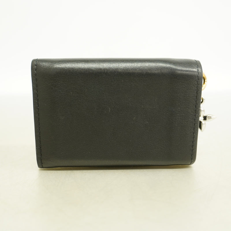【6ia0826】ルイヴィトン 三つ折り財布 LV ブルーム ミニトリフォールドウォレットLVブルーム M29447 ブラック【中古】レディース