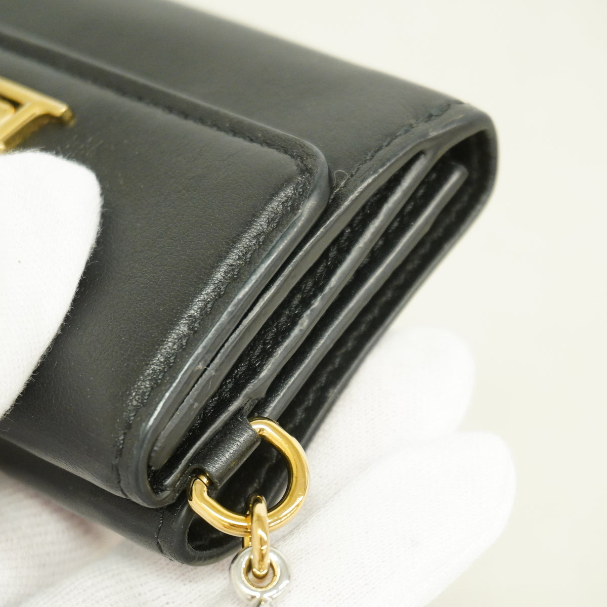【6ia0826】ルイヴィトン 三つ折り財布 LV ブルーム ミニトリフォールドウォレットLVブルーム M29447 ブラック【中古】レディース